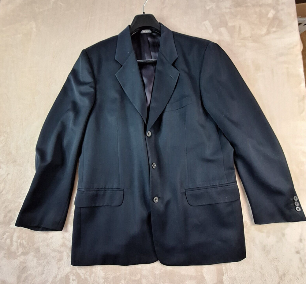 Banana Republic Blazer Men's 44R Blue Single Breasted Wool Rayon Italy